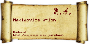 Maximovics Arion névjegykártya